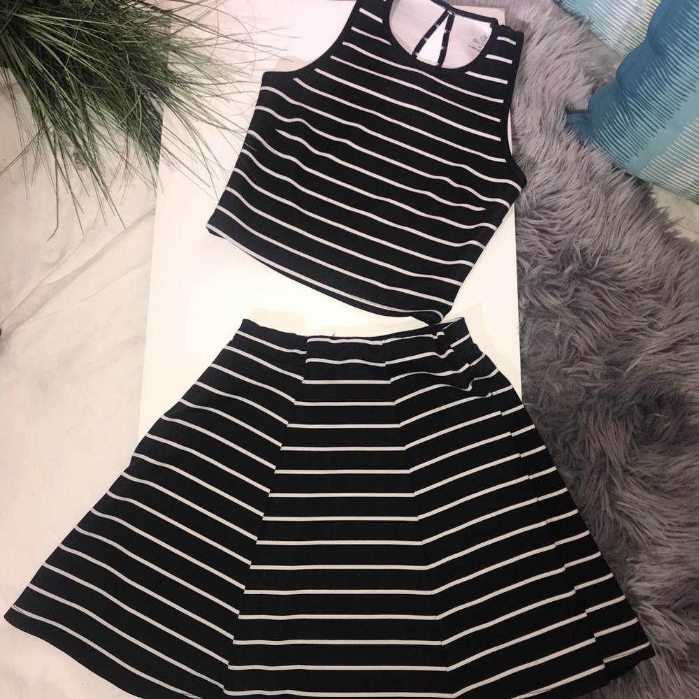 2 piece Decree Crop top and Mini Skirt